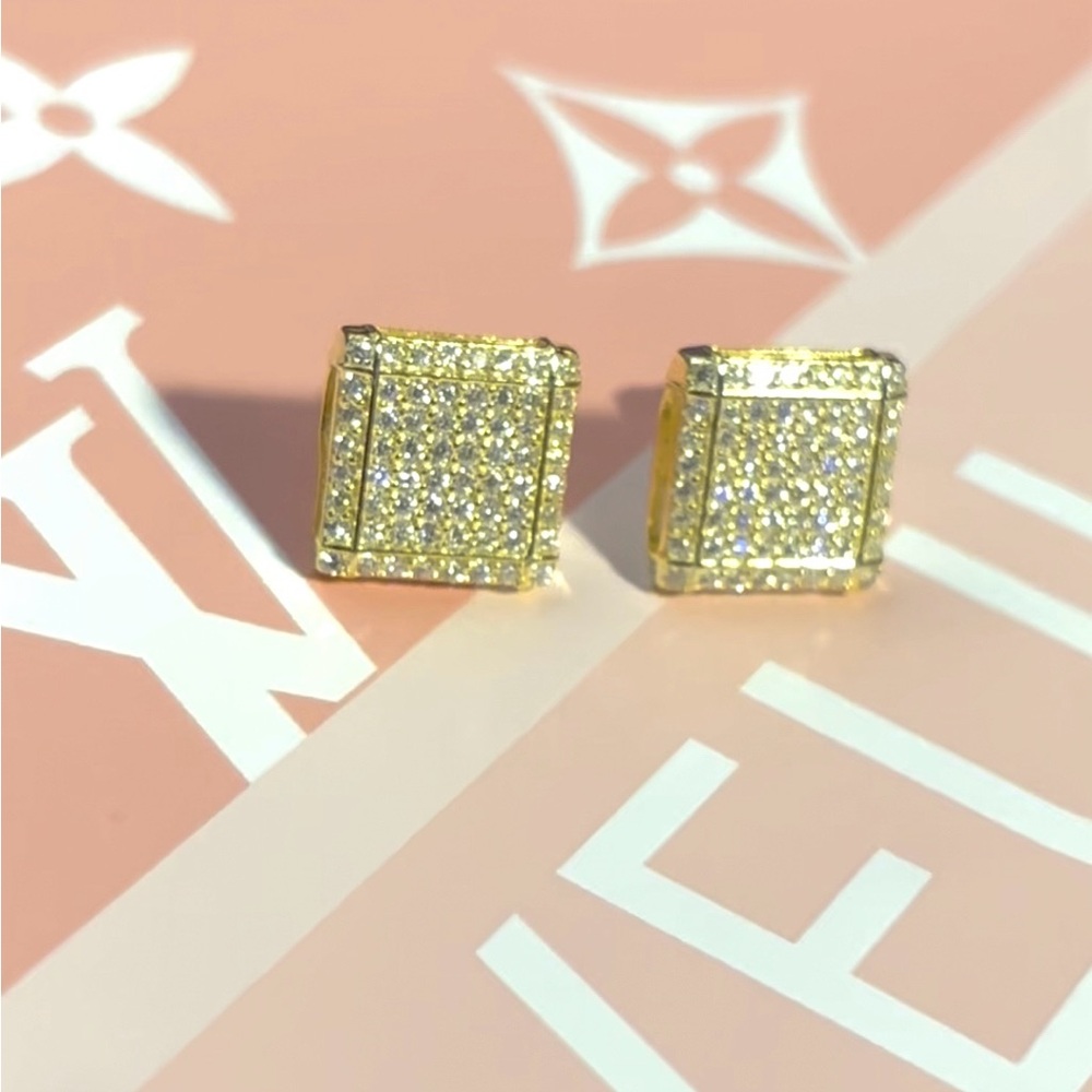 Elegant Gold and Silver Stud Earrings